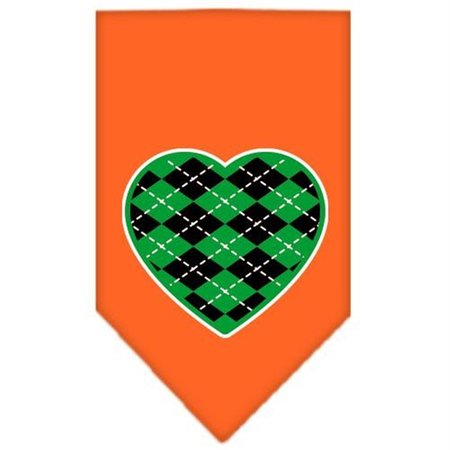 UNCONDITIONAL LOVE Argyle Heart Green Screen Print Bandana Orange Small UN812537